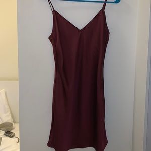 Aritzia Only Slip mini dress, size S, colour burgundy